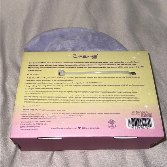 Over the Moon Set The Creme Plush Makeup Bag with Hand Creme and Makeup Wipes - Picture 3 of 6